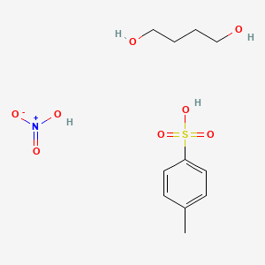 molecular formula C11H19NO8S B15161443 Butane-1,4-diol;4-methylbenzenesulfonic acid;nitric acid CAS No. 669692-75-5