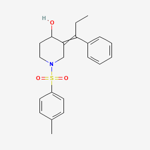 molecular formula C21H25NO3S B15161503 1-(4-Methylbenzene-1-sulfonyl)-3-(1-phenylpropylidene)piperidin-4-ol CAS No. 828913-73-1