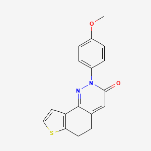 molecular formula C17H14N2O2S B15161510 Thieno[2,3-h]cinnolin-3(2H)-one, 5,6-dihydro-2-(4-methoxyphenyl)- CAS No. 142095-92-9
