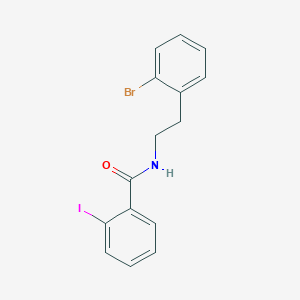 molecular formula C15H13BrINO B15161520 Benzamide, N-[2-(2-bromophenyl)ethyl]-2-iodo- CAS No. 144631-04-9
