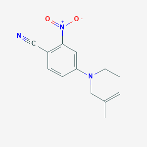 molecular formula C13H15N3O2 B15161526 Benzonitrile, 4-[ethyl(2-methyl-2-propenyl)amino]-2-nitro- CAS No. 821776-48-1