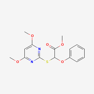 molecular formula C15H16N2O5S B15161557 Methyl [(4,6-dimethoxypyrimidin-2-yl)sulfanyl](phenoxy)acetate CAS No. 143137-64-8