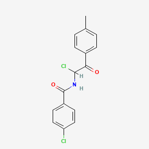 molecular formula C16H13Cl2NO2 B15161592 4-Chloro-N-[1-chloro-2-(4-methylphenyl)-2-oxoethyl]benzamide CAS No. 865284-48-6
