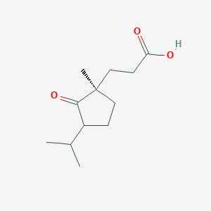 molecular formula C12H20O3 B15161606 Cyclopentanepropanoic acid, 1-methyl-3-(1-methylethyl)-2-oxo-, (1R)- CAS No. 868615-50-3