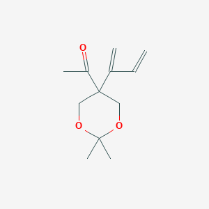 molecular formula C12H18O3 B15161650 1-[5-(Buta-1,3-dien-2-yl)-2,2-dimethyl-1,3-dioxan-5-yl]ethan-1-one CAS No. 656835-15-3
