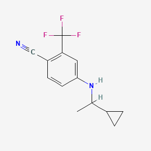 molecular formula C13H13F3N2 B15161663 4-[(1-Cyclopropylethyl)amino]-2-(trifluoromethyl)benzonitrile CAS No. 821777-32-6