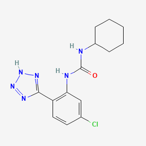 molecular formula C14H17ClN6O B15161686 N-[5-Chloro-2-(2H-tetrazol-5-yl)phenyl]-N'-cyclohexylurea CAS No. 674301-85-0
