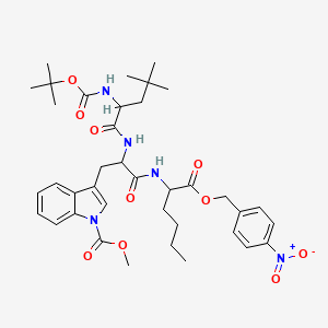 molecular formula C38H51N5O10 B15161723 D-Norleucine, N-[(1,1-dimethylethoxy)carbonyl]-4-methyl-L-leucyl-1-(methoxycarbonyl)-D-tryptophyl-, (4-nitrophenyl)methyl ester (9CI) 