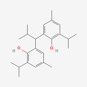 molecular formula C24H34O2 B15161746 2,2'-(2-Methylpropane-1,1-diyl)bis[4-methyl-6-(propan-2-yl)phenol] CAS No. 868156-24-5