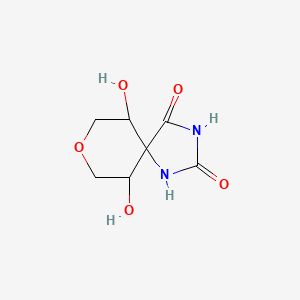 molecular formula C7H10N2O5 B15161750 6,10-Dihydroxy-8-oxa-1,3-diazaspiro[4.5]decane-2,4-dione CAS No. 143647-92-1