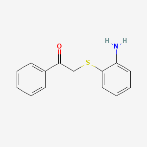 molecular formula C14H13NOS B15161765 Ethanone, 2-[(aminophenyl)thio]-1-phenyl- CAS No. 144612-47-5