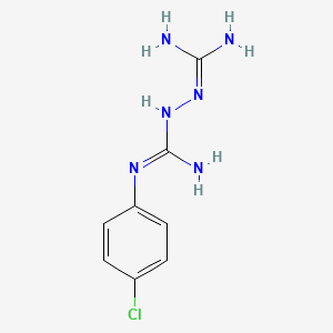 molecular formula C8H11ClN6 B15161858 N'-(4-Chlorophenyl)-2-(diaminomethylidene)hydrazine-1-carboximidamide CAS No. 148749-20-6
