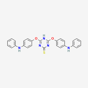 molecular formula C27H21N5O2S B15161889 4,6-Bis(4-anilinophenoxy)-1,3,5-triazine-2(5H)-thione CAS No. 830346-75-3