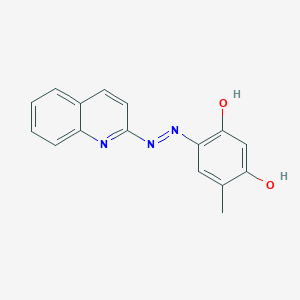 molecular formula C16H13N3O2 B15161981 3-Hydroxy-4-methyl-6-[2-(quinolin-2-yl)hydrazinylidene]cyclohexa-2,4-dien-1-one CAS No. 864223-24-5