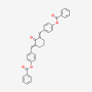 molecular formula C34H26O5 B15162002 Cyclohexanone, 2,6-bis[[4-(benzoyloxy)phenyl]methylene]- CAS No. 142451-05-6