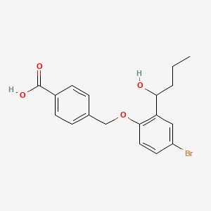 molecular formula C18H19BrO4 B15162199 Benzoic acid, 4-[[4-bromo-2-(1-hydroxybutyl)phenoxy]methyl]- CAS No. 833484-89-2