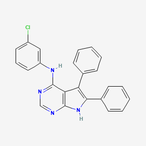 molecular formula C24H17ClN4 B15162250 N-(3-Chlorophenyl)-5,6-diphenyl-7H-pyrrolo[2,3-d]pyrimidine-4-amine CAS No. 173458-67-8