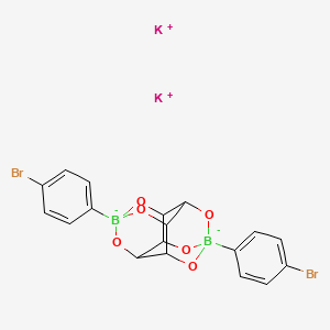 molecular formula C18H14B2Br2K2O6 B1516228 dipotassium;4,9-bis(4-bromophenyl)-3,5,8,10,13,14-hexaoxa-4,9-diboranuidapentacyclo[7.3.1.14,12.02,7.06,11]tetradecane CAS No. 1537876-29-1