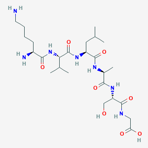 molecular formula C25H47N7O8 B15162337 L-Lysyl-L-valyl-L-leucyl-L-alanyl-L-serylglycine CAS No. 870190-41-3