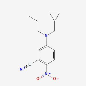 molecular formula C14H17N3O2 B15162400 Benzonitrile, 5-[(cyclopropylmethyl)propylamino]-2-nitro- CAS No. 821776-53-8