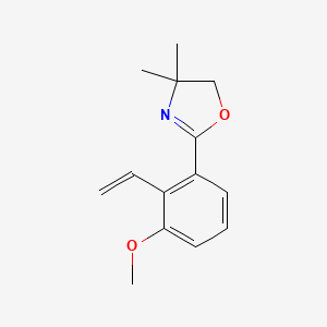 molecular formula C14H17NO2 B15162609 Oxazole, 2-(2-ethenyl-3-methoxyphenyl)-4,5-dihydro-4,4-dimethyl- CAS No. 143123-58-4