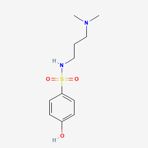 molecular formula C11H18N2O3S B15162755 N-[3-(Dimethylamino)propyl]-4-hydroxybenzene-1-sulfonamide CAS No. 143879-29-2
