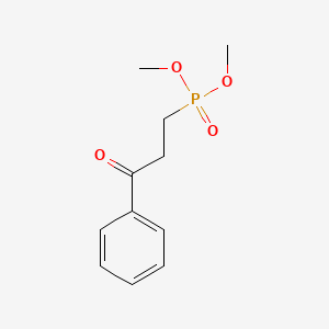 molecular formula C11H15O4P B15162778 Phosphonic acid, (3-oxo-3-phenylpropyl)-, dimethyl ester CAS No. 172786-93-5