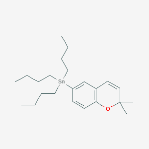 molecular formula C23H38OSn B15162788 Stannane, tributyl(2,2-dimethyl-2H-1-benzopyran-6-yl)- CAS No. 185316-63-6
