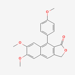 molecular formula C21H18O5 B15162844 6,7-Dimethoxy-9-(4-methoxyphenyl)naphtho[2,3-c]furan-1(3H)-one CAS No. 145726-16-5