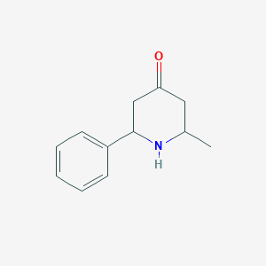 molecular formula C12H15NO B15163017 4-Piperidinone, 2-methyl-6-phenyl- CAS No. 166450-04-0