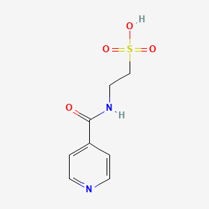 molecular formula C8H10N2O4S B15163056 2-[(Pyridine-4-carbonyl)amino]ethane-1-sulfonic acid CAS No. 143543-60-6