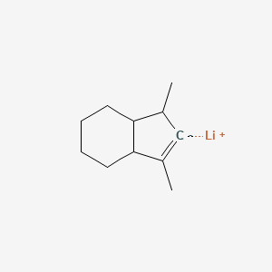 molecular formula C11H17Li B15163108 lithium;1,3-dimethyl-1,2,3a,4,5,6,7,7a-octahydroinden-2-ide CAS No. 168889-62-1