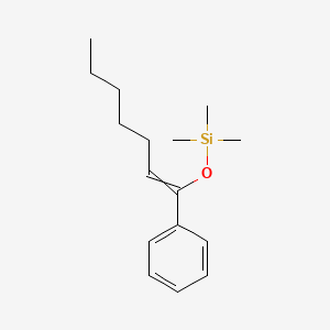 molecular formula C16H26OSi B15163111 Trimethyl[(1-phenylhept-1-EN-1-YL)oxy]silane CAS No. 148853-44-5