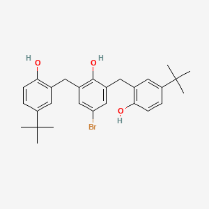 molecular formula C28H33BrO3 B15163160 Phenol, 4-bromo-2,6-bis[[5-(1,1-dimethylethyl)-2-hydroxyphenyl]methyl]- CAS No. 173165-92-9