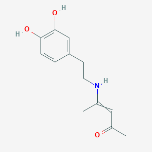 molecular formula C13H17NO3 B15163340 4-{[2-(3,4-Dihydroxyphenyl)ethyl]amino}pent-3-en-2-one CAS No. 143212-75-3