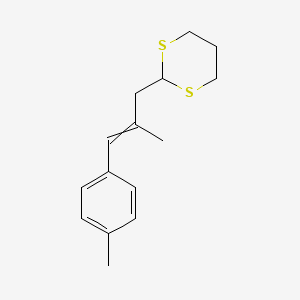 molecular formula C15H20S2 B15163377 2-[2-Methyl-3-(4-methylphenyl)prop-2-en-1-yl]-1,3-dithiane CAS No. 143604-69-7