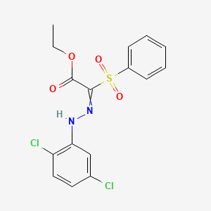 molecular formula C16H14Cl2N2O4S B15163397 Ethyl (benzenesulfonyl)[2-(2,5-dichlorophenyl)hydrazinylidene]acetate CAS No. 143605-18-9