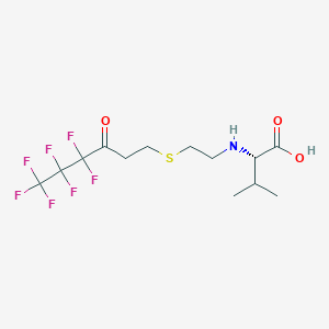 molecular formula C13H18F7NO3S B15163416 N-{2-[(4,4,5,5,6,6,6-Heptafluoro-3-oxohexyl)sulfanyl]ethyl}-L-valine CAS No. 194031-59-9