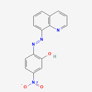 molecular formula C15H10N4O3 B15163477 3-Nitro-6-[2-(quinolin-8-yl)hydrazinylidene]cyclohexa-2,4-dien-1-one CAS No. 143756-21-2