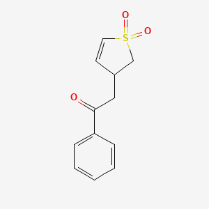 molecular formula C12H12O3S B15163484 Ethanone, 2-(2,3-dihydro-1,1-dioxido-3-thienyl)-1-phenyl- CAS No. 142836-12-2