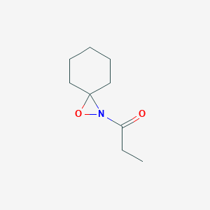 molecular formula C9H15NO2 B15163523 1-(1-Oxa-2-azaspiro[2.5]octan-2-yl)propan-1-one CAS No. 144214-53-9