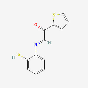 molecular formula C12H9NOS2 B15163556 2-((2-Mercaptophenyl)imino)-1-(2-thienyl)ethanone CAS No. 189064-29-7