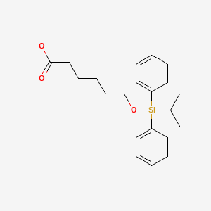 molecular formula C23H32O3Si B15163648 Hexanoic acid, 6-[[(1,1-dimethylethyl)diphenylsilyl]oxy]-, methyl ester CAS No. 146830-59-3