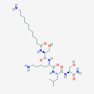 molecular formula C29H57N7O7 B15163717 N-(11-Aminoundecanoyl)-L-seryl-L-lysyl-L-leucyl-L-serinamide CAS No. 190732-18-4