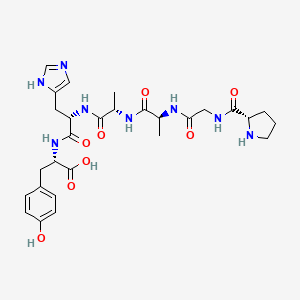molecular formula C28H38N8O8 B15163728 L-Prolylglycyl-L-alanyl-L-alanyl-L-histidyl-L-tyrosine CAS No. 173292-13-2