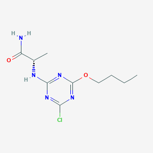 molecular formula C10H16ClN5O2 B15163844 N~2~-(4-Butoxy-6-chloro-1,3,5-triazin-2-yl)-L-alaninamide CAS No. 159585-39-4