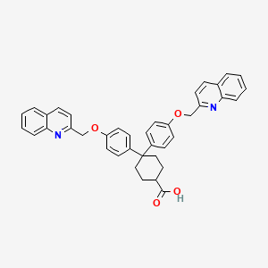 molecular formula C39H34N2O4 B15163848 Cyclohexanecarboxylic acid, 4,4-bis[4-(2-quinolinylmethoxy)phenyl]- CAS No. 195050-52-3