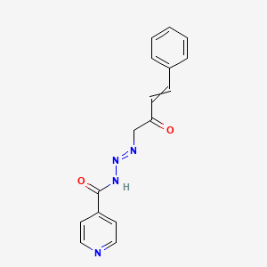 molecular formula C16H14N4O2 B15163919 4-Phenyl-1-[(1E)-3-(pyridine-4-carbonyl)triaz-1-en-1-yl]but-3-en-2-one CAS No. 193284-22-9