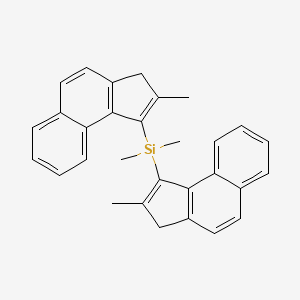 molecular formula C30H28Si B15164188 Dimethylbis(2-methyl-3H-cyclopenta[a]naphthalen-1-yl)silane CAS No. 201223-07-6
