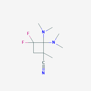 molecular formula C10H17F2N3 B15164203 Cyclobutanecarbonitrile, 2,2-bis(dimethylamino)-3,3-difluoro-1-methyl- CAS No. 195391-67-4
